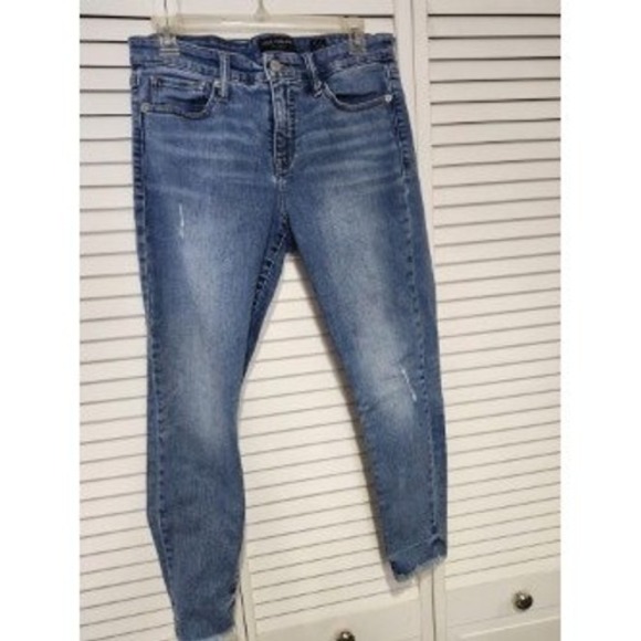 Lucky Brand Ava Mid Rise Skinny Ankle Jeans Blue Distressed Raw Hem 8/29 - Picture 2 of 8